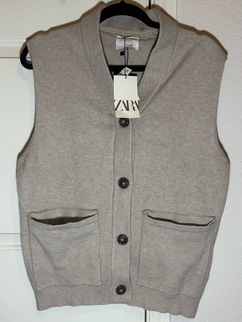 NWT Zara Kids Girls Button Down Sleeveless Sweater Vest| Size 13/14